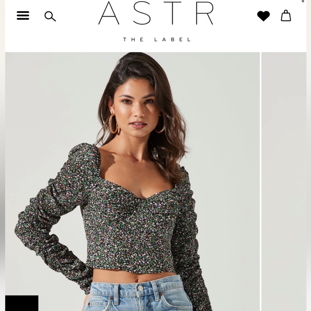 ASTR the Label - Livie Floral Ruched Sleeve Top